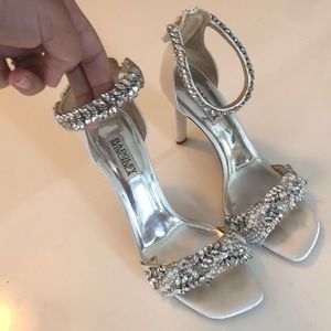Diamond white Badgley Mischka bejeweled heels